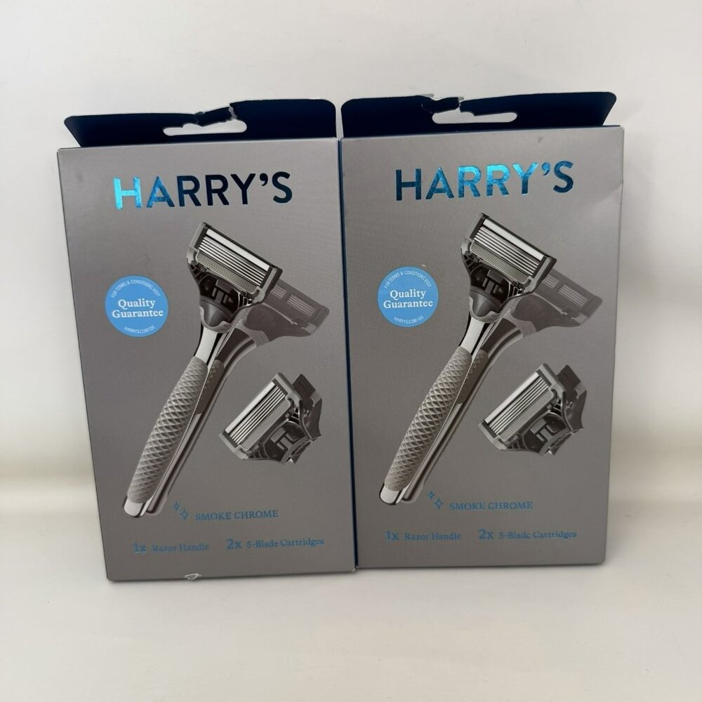 Harry's Men's Handle Razor with 2 5 Blade Cartridge Lot Of 2